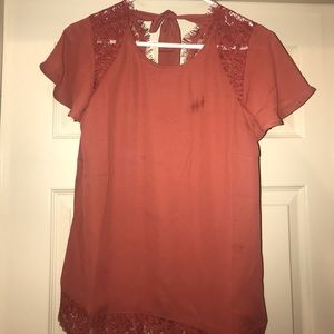 Burnt Orange Floral Blouse